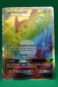Raichu GX 75/73 RAINBOW RARE HOLO Shining Legends Pokemon Lightly Played
