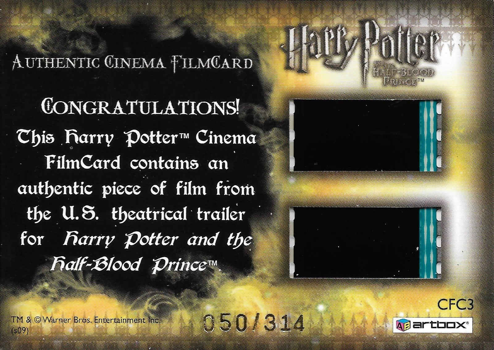 Harry Potter Half-Blood Prince FILM CELL Cinema Card #50/314 / Filch