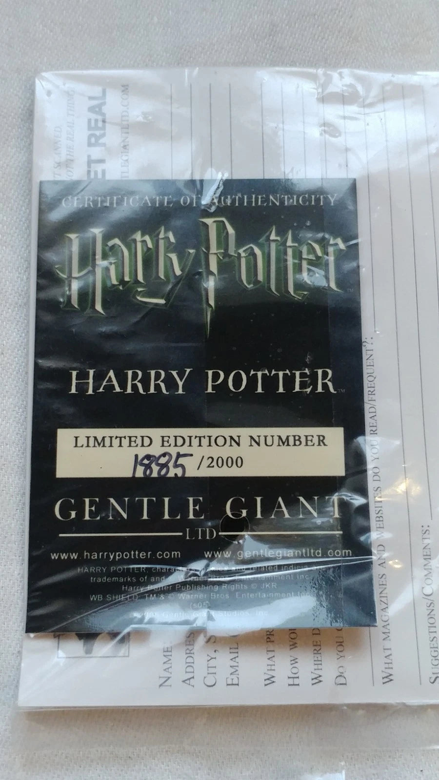 RARE Harry Potter GENTLE GIANT Mini-Bust - #1885 OF 2000 Worldwide